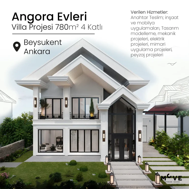 Fulya Hanım | Angora Evleri Anahtar Teslim Villa İç ve Dış Tasarım Projesi