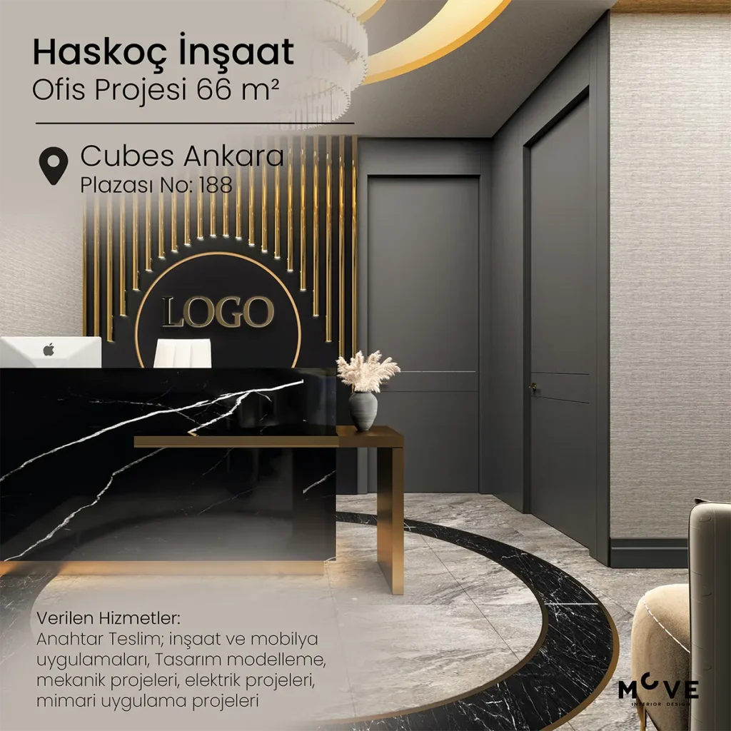 Haskoç İnşaat - Anahtar Teslim Ofis İç Tasarım Projesi