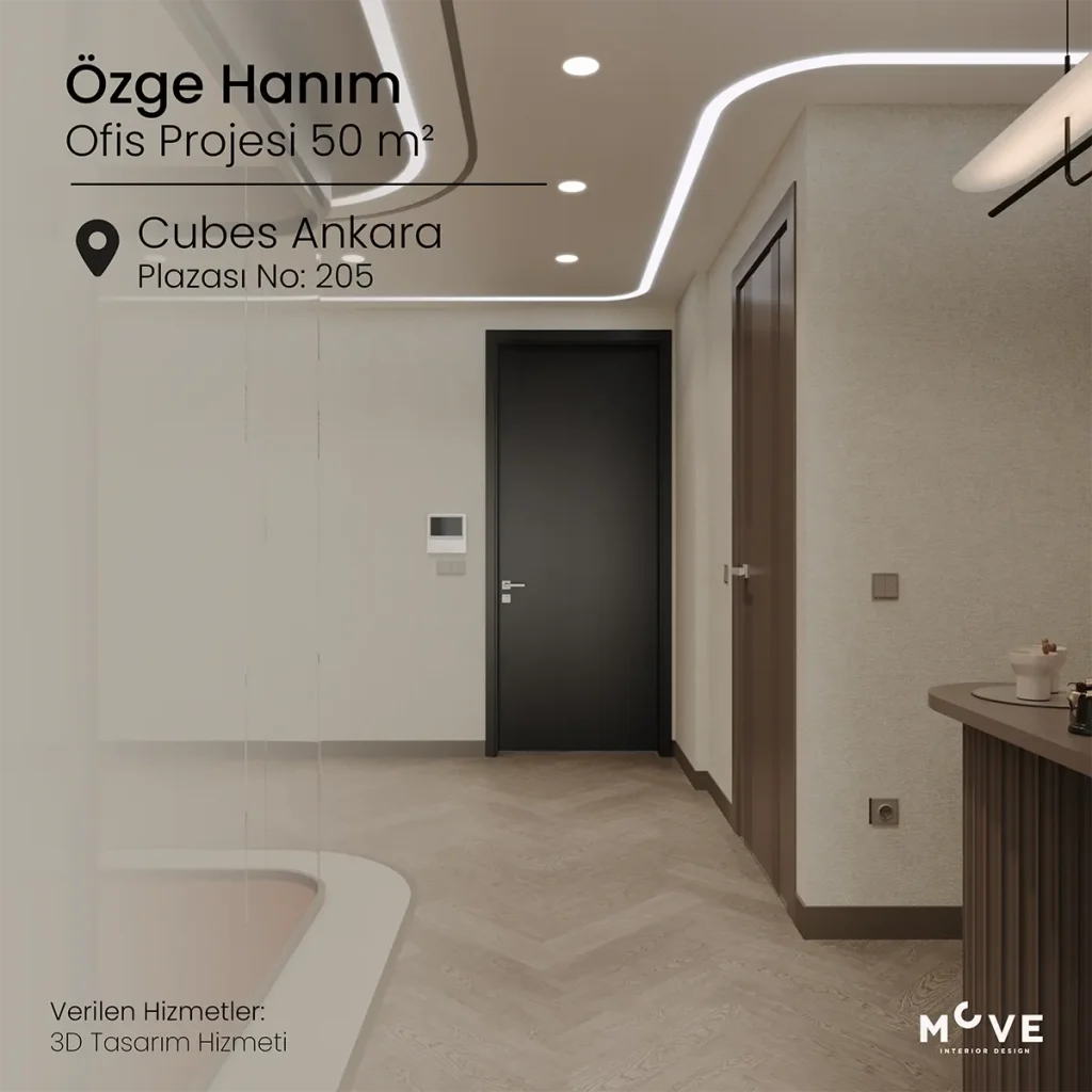 Özge Hanım | Cubes No: 205 - Anahtar Teslim Ofis İç Tasarım Projesi