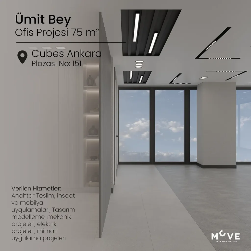 Ümit Bey | Cubes No: 151 - Anahtar Teslim Ofis İç Tasarım Projesi