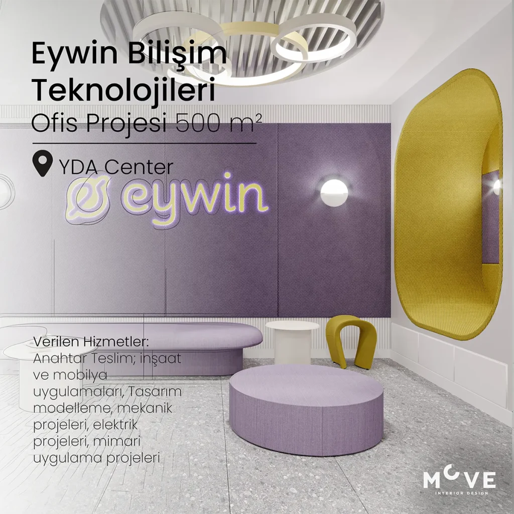 Eywin Bilişim Teknolojileri | YDA Center - Anahtar Teslim Ofis İç Tasarım Projesi