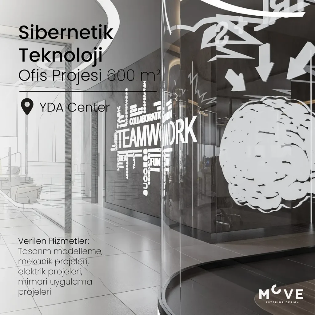 Sibernetik Teknoloji | YDA Center - Anahtar Teslim Ofis İç Tasarım Projesi
