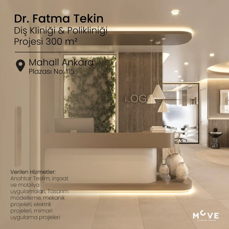 Dr. Fatma Tekin | Mahall Ankara - Anahtar Teslim Klinik İç Tasarım Projesi