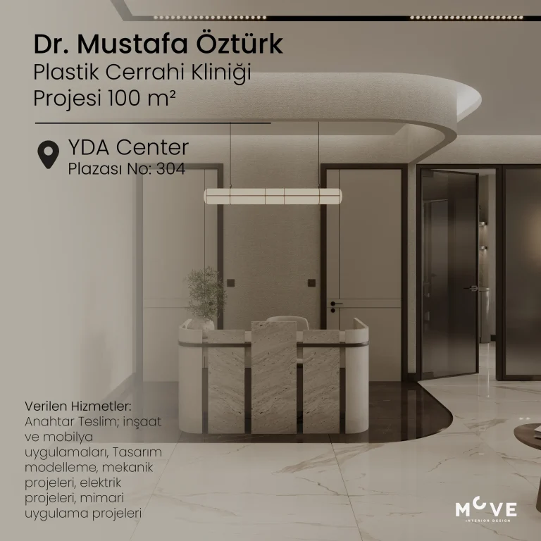 Dr. Mustafa Öztürk | Anahtar Teslim Klinik İç Tasarım Projesi